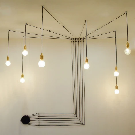 Подвесной светильник Lussole Loft Fairbanks LSP-9554 (220V, на проводе, паук, IP21)