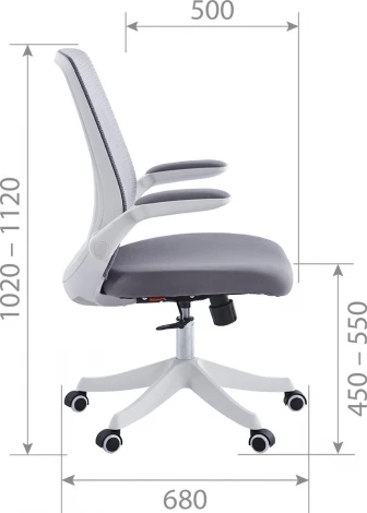 Компьютерное кресло CHAIRMAN CH565 (Пластик,Ткань,Сетка/Серый)