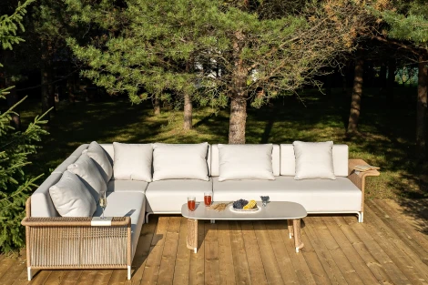 "Мальдивы" трансформирующаяся лаунж-зона из искусственного ротанга, цвет соломенный 4SIS арт.УТ-00007467