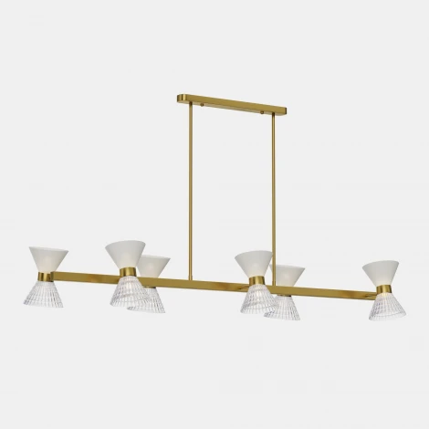 Потолочная люстра на штанге ST Luce SL2004 SL2004.313.12 латунь/прозрачный, белый, латунь G9 LED 12*5W (220V)