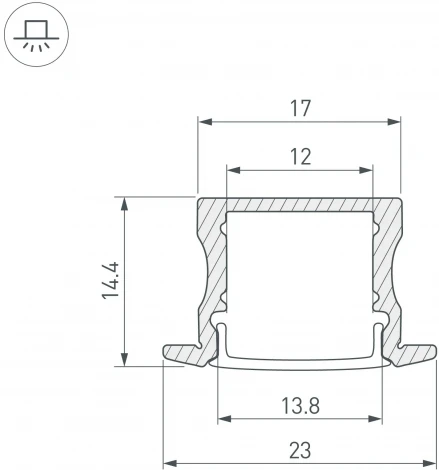 Профиль LINE-2315-F-2000 ANOD BLACK (Arlight, Алюминий) 044278