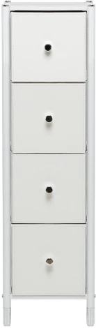 Комод Leset Нирита/Хайди узкий 4 ящика (Сталь,Экокожа,ЛМДФ/Белый) арт.2500000252273