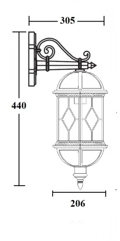 Настенный фонарь уличный SORENTO 92602/02 Bl Oasis Light (220V, фонарь, IP44)