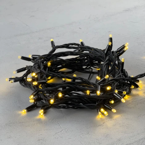 Гирлянда Нить 10м золотой, 75 LED, провод черный каучук, IP65 Laitcom LL75-1-2GL
