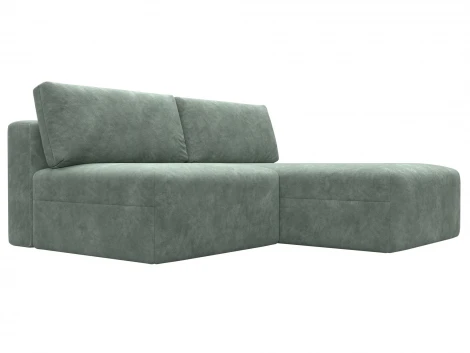 Диван угловой модульный Лига-060 НПБ угол универсальный (ЛДСП,Брус,Фанера/Пластик/Велюр/Зеленый) Лига Диванов 129509