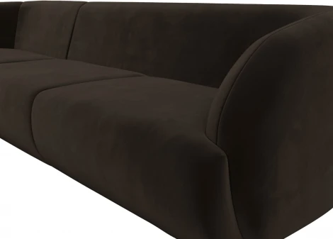 Диван угловой Лига-041 левый угол (Коричневый/Микровельвет) Лига Диванов арт.122181L