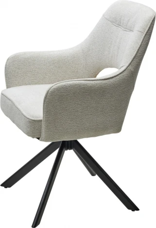 Стул M-City GUARA 180 град. поворот. цвет бежево-белый RAVEN 22 / черный каркас