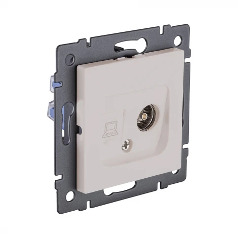 Розетка двойная TV (мама) + RJ45 кашемир матовый Kollinger REA-021CM для Aspekt, Eleganz, Reflex