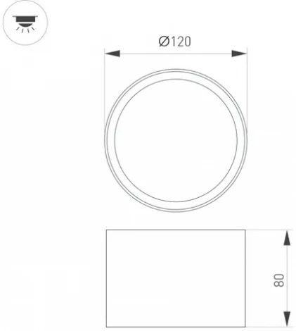 Накладной точечный светильник SP-BISCOTTO-R120-12W Warm3300-MIX (BK, 80 deg, 230V) (Arlight, IP54 Металл) 055010 (LED)