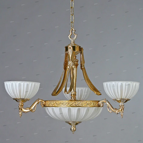 Люстра подвесная Ambiente by Brizzi Navarra, 6 ламп, золото с белым