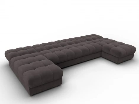 Диван П-образный Лига-116 НПБ (ДСП,ЛДСП,Велюр/Коричневый) Лига Диванов 137330