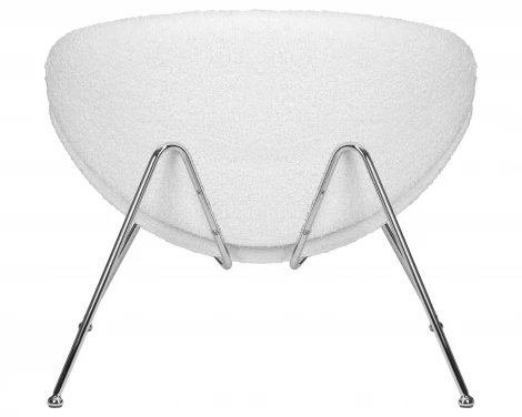 Кресло дизайнерское DOBRIN EMILY (белый (букле) ткань , хромированная сталь) 72-LMO EMILY, цвет сиденья букле белый, основания сталь