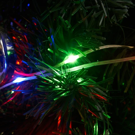 Светодиодная гирлянда линейная Роса (на плоском проводе) 220V мультиколор c питанием от сети Feron CL577 48618