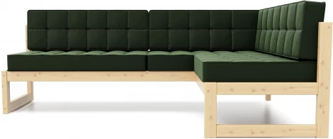 Диван Arsko угловой Сега У сосна велюр зеленый