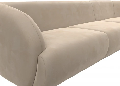 Диван угловой Лига-041 правый угол (Бежевый/Велюр) Лига Диванов арт.122186