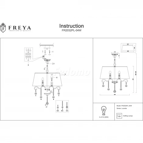 Подвесная люстра Freya Lucretia FR2032PL-04W