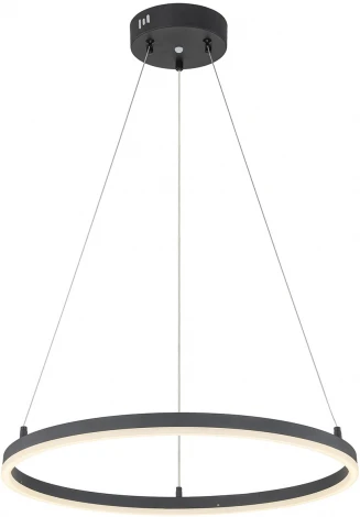 Подвесной светильник Escada Void 10254/1LED 43W Black APP (регулировка яркости, 220V, пульт управления, управление смартфоном, на тросе, кольцо)