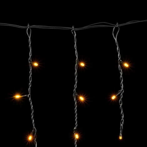 Гирлянда Бахрома 3,1 x 0,5 м Желтая 220В, 150 LED, Провод Черный ПВХ, IP54