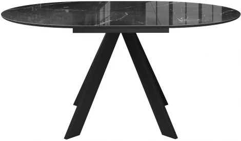Стол DikLine SFC110 d1100 стекло Оптивайт Черный мрамор/подстолье черное/опоры черные 00-00070096