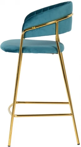 Комплект из 2-х стульев полубарных Turin бирюзовый с золотыми ножками Bradexhome арт.FR 0162P