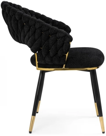 Стул Woodville на металлокаркасе Rakel black / gold 15555