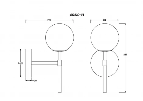 Бра MyFar Robert MR2330-1W (220V, шар)