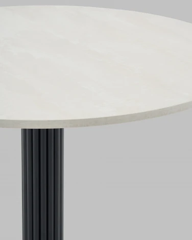 Стол Stool Group круглый Фризбин D90, Стол Stool Groupешница МДФ ледяной камень, основание металл черный УТ000041628