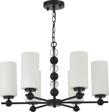 Подвесная люстра ST Luce SL2003 SL2003.403.06 черный/белый E27 6*40W (220V, на цепи)