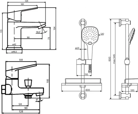 Душевой комплект Dorff Prime D4085000