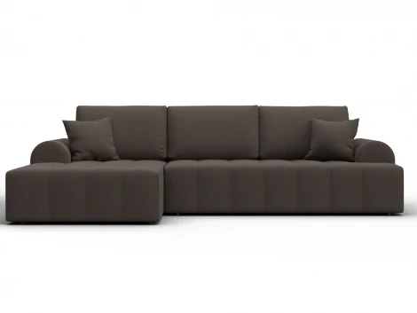 Диван угловой Лига-080 угол левый (ДСП/Пластик/Рогожка/Коричневый) Лига Диванов 134741L