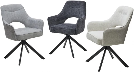 Стул GUARA 180 град. поворот. цвет бежево-белый RAVEN 22 / черный каркас, ®DISAUR