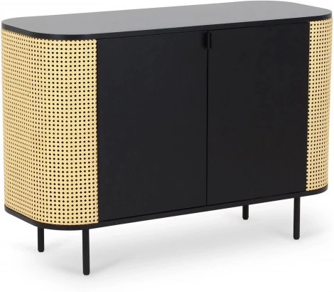 Сервант Male ОГОГО (арт.729914), (МДФ,ЛДСП,Ротанг/Бежевый,Черный)