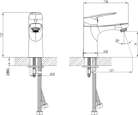 Смеситель Milardo Horizont HORSB00M01 для раковины