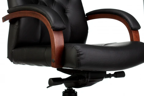 Кресло руководителя Бюрократ T-9928WALNUT черный кожа крестовина металл/дерево