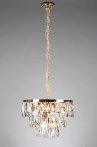 Подвесная люстра ярусная Omnilux 729 OML-72913-09 (220V, хрусталь, на цепи, круглые)