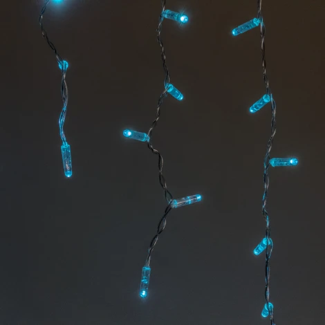 Гирлянда Бахрома с колпачком 3,1 x 0,5 м небесно-голубая 220В, 120 LED, провод прозрачный  ПВХ, IP65 Laitcom PIL120CAP-10-2SB
