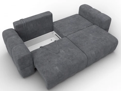 Диван прямой Лига-110 НПБ (ДВП,ДСП,ЛДСП,Брус,Фанера,Велюр/Темно-серый) Лига Диванов 136505