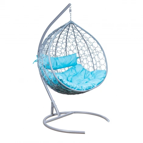 Подвесное кресло LESET БАЛИ 2500000069970 Сталь,Ротанг, Полиэстер, Бирюзовый, Серый