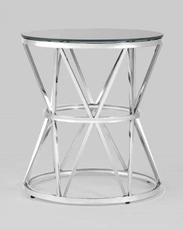 Журнальный стол Stool Group 50*50 ВИВА серебро стекло черное УТ000004639
