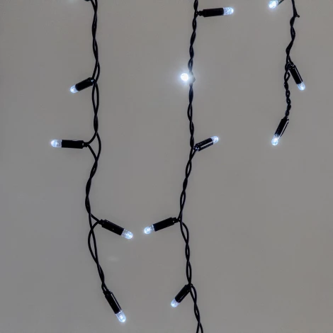 Гирлянда Бахрома 3,1 x 0,5 м белая 220В, 120 LED, провод черный каучук 2,3мм, IP65 Laitcom ECO120-1-2W