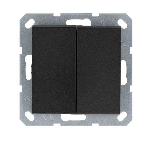 Выключатель двухклавишный (антрацит) Jasmart G-Classic G3023B