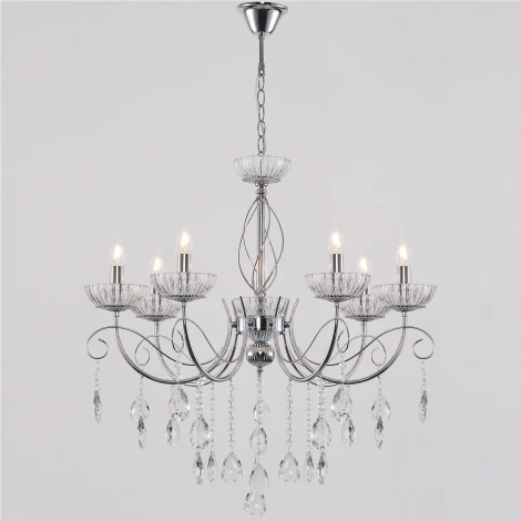 Подвесная люстра Reluce 04202-0.4-07 CR (220V, подвески, на цепи, подсвечник, свеча)