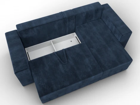Диван угловой Лига-076 угол универсальный (ДСП/Пластик/Велюр/Синий) Лига Диванов 129848