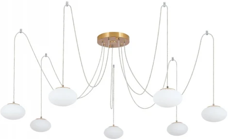 Подвесная люстра RGB Wi-Fi Citilux Atman Smart CL226A073 (LED, 220V, голосовое управление, пульт управления, управление смартфоном, умный дом - Алиса, Маруся, Салют, на проводе, паук)