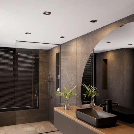 Светильник встраиваемый светодиодный IP44 Elektrostandard Tetro 15276/LED 10W 4000K черный IP44