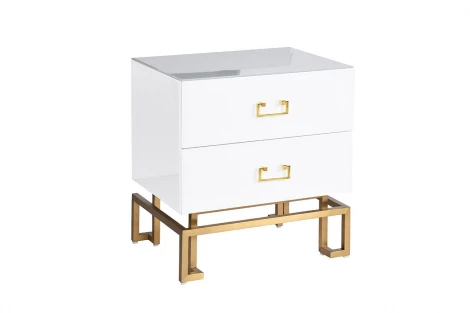 KFG085 Тумба 2 ящика белая/золото 55*40*58см Garda Decor