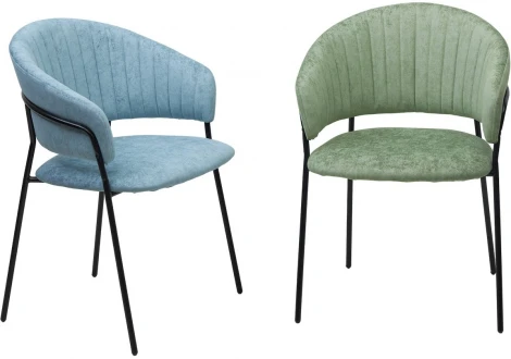 Стул M-City ГЕММА, цвет RAIN 7 breeze, велюр / черный каркас