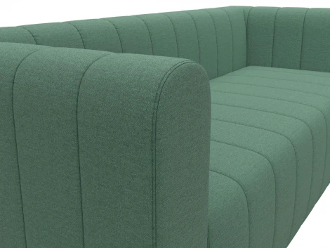 Диван прямой Лига-073 (ДСП,Фанера/Пластик/Рогожка/Зеленый) Лига Диванов 129984