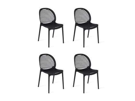 Комплект стульев Spike 4 шт. ОГОГО Обстановочка! 966363 (Пластик/Черный)