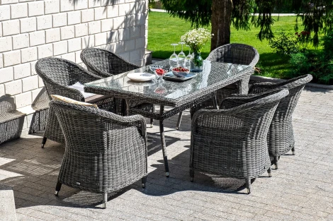 "Эспрессо" обеденная группа плетеная, цвет графит 4SIS арт.УТ-00002205